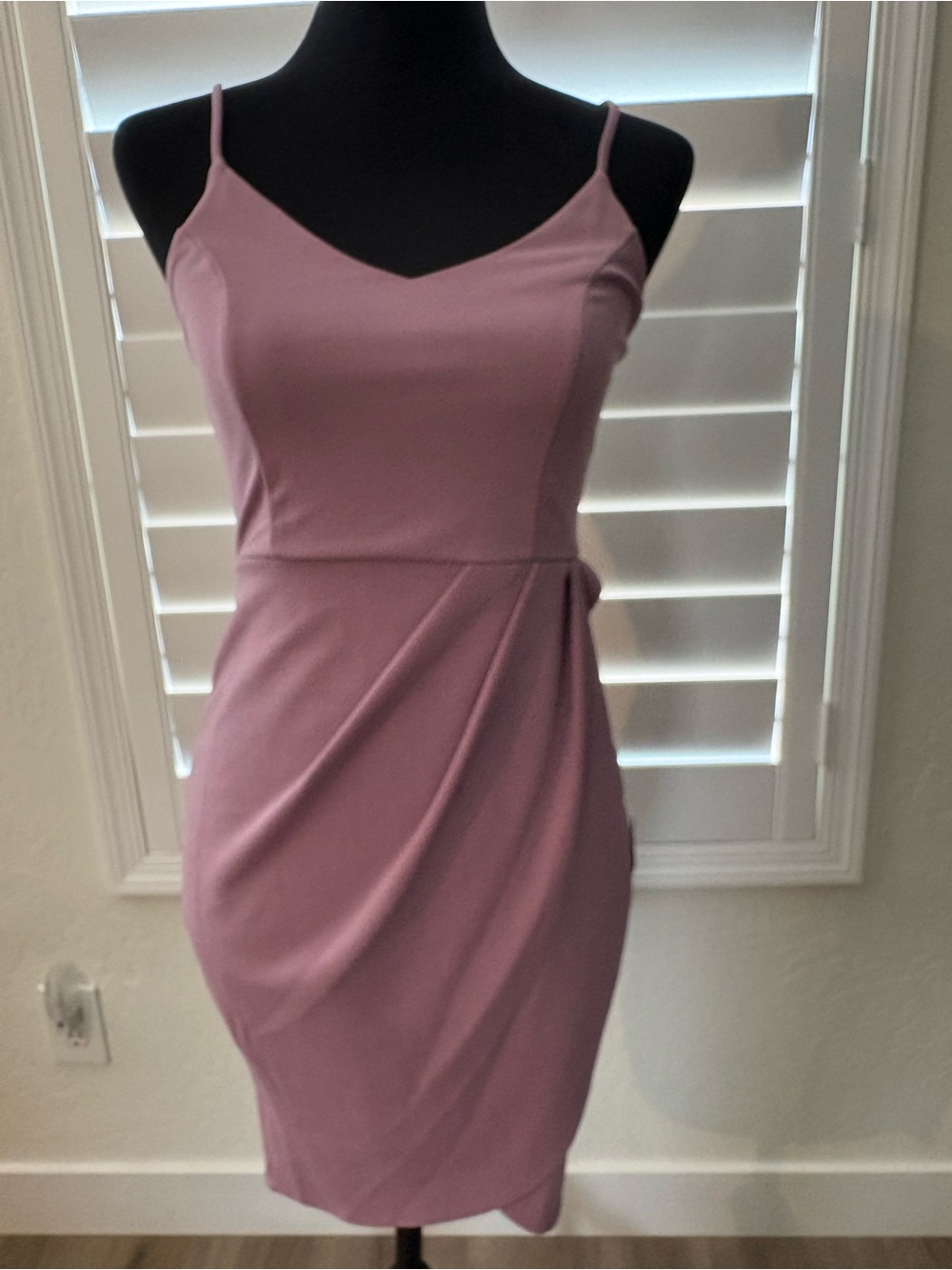 Lulu's Mauve Spaghetti-Strap Sheath Dress